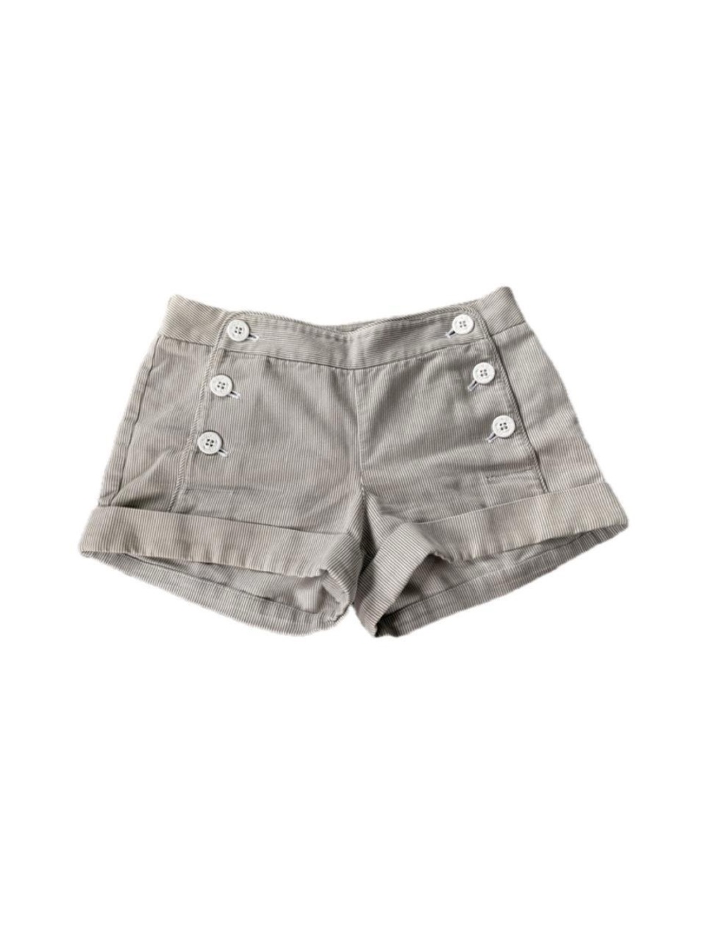 Talula Light Gray High-Waist Button-Front Shorts